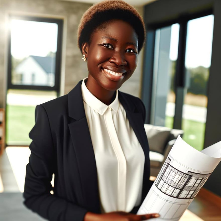 Successful beautiful black American professional who is happy in life